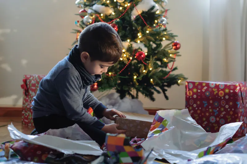 Gifts being opened during the holiday season